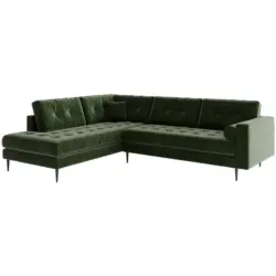 Ecksofa Scott in Flachgewebe Olivgr&uuml;n 259/205 cm