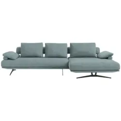 Ecksofa in Chenille Blau 334/168 cm