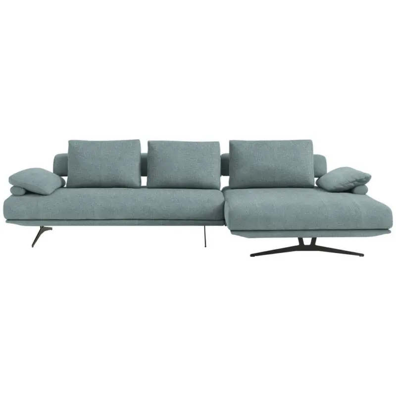 Ecksofa in Chenille Blau 334/168 cm