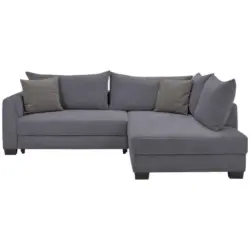 Ecksofa in Cord Dunkelgrau