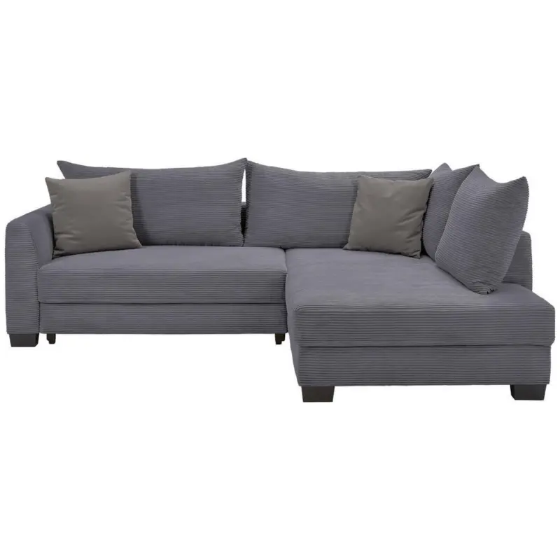 Ecksofa in Cord Dunkelgrau
