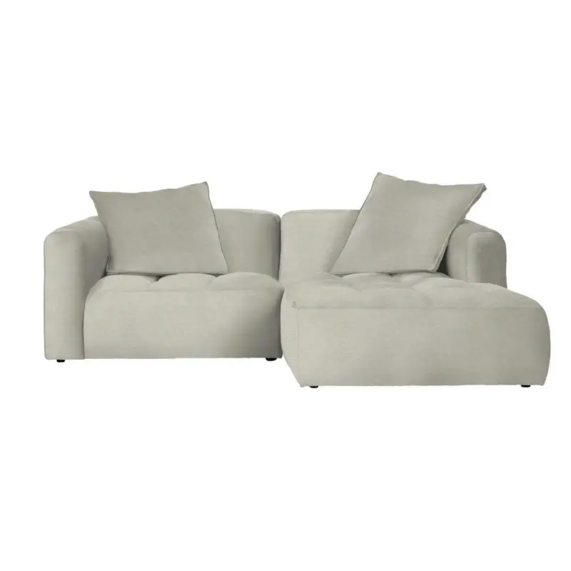 Ecksofa Mosso in Webstoff Wei&szlig; 240/173 cm