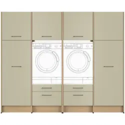 Hauswirtschaftsraum in Eichefarben, Salbeigr&uuml;n