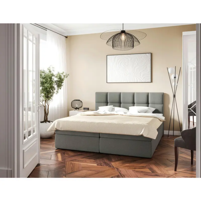 Boxbett 140/200 cm in Grau