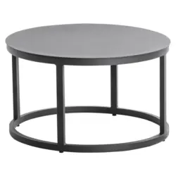 Loungetisch 60/60/36 cm Metall Anthrazit rund