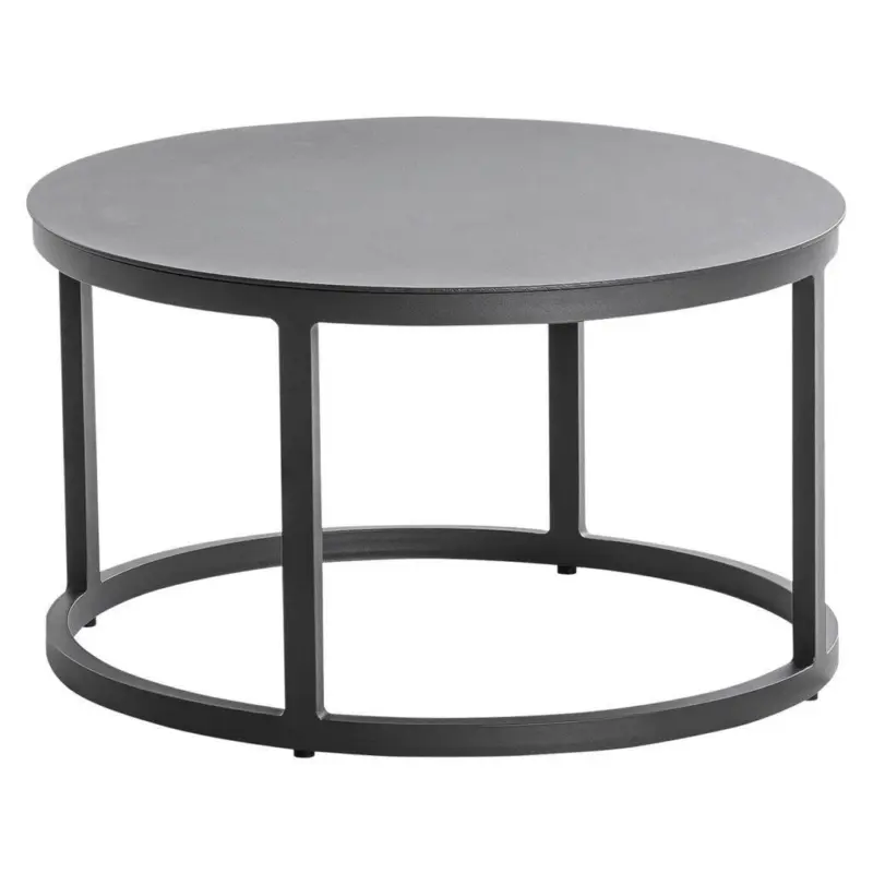 Loungetisch 60/60/36 cm Metall Anthrazit rund