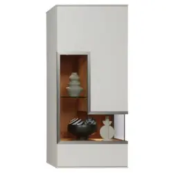 H&auml;ngevitrine in Wei&szlig;, Eichefarben