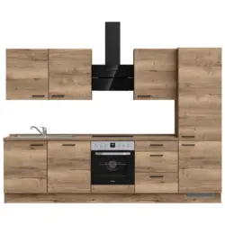 K&uuml;chenleerblock 300 cm in Eiche dunkel