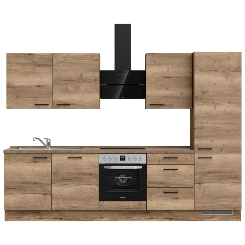 K&uuml;chenleerblock 300 cm in Eiche dunkel