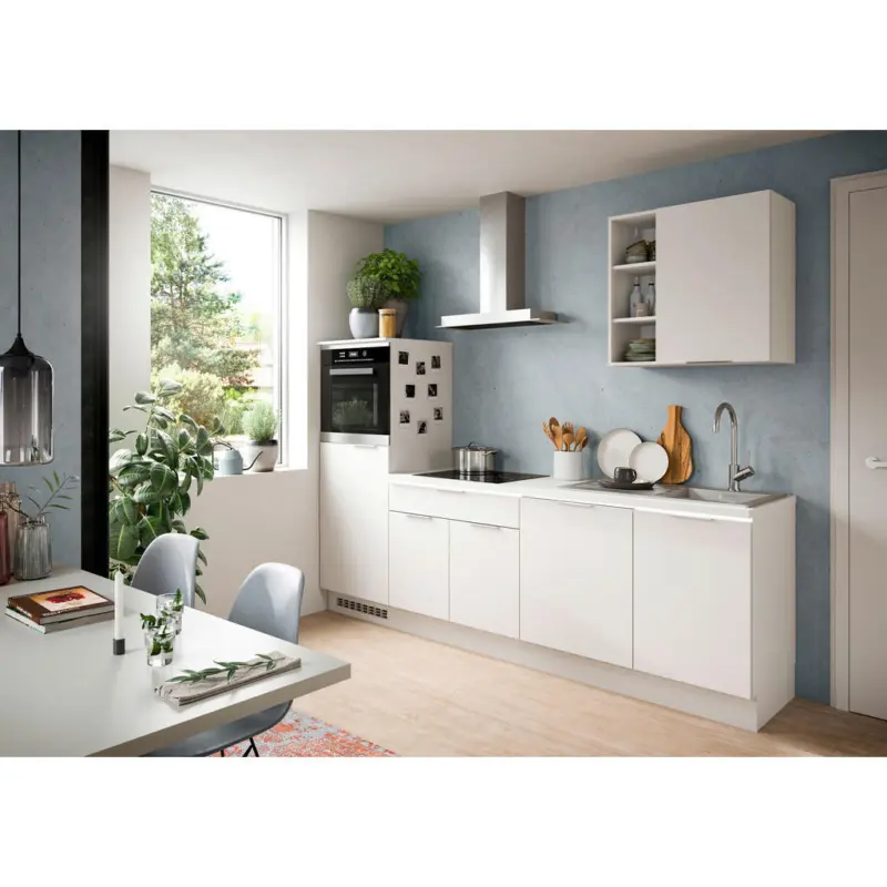 K&uuml;chenleerblock 260 cm in Wei&szlig;