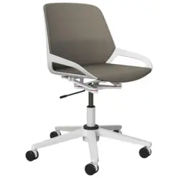 Drehstuhl in Wei&szlig;, Beige