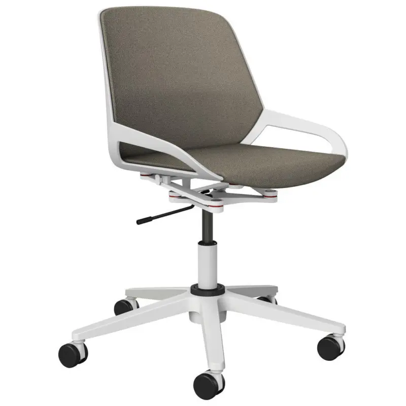 Drehstuhl in Wei&szlig;, Beige