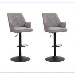 Barhocker-Set in Hellgrau