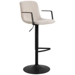 Barhocker in Schwarz, Beige