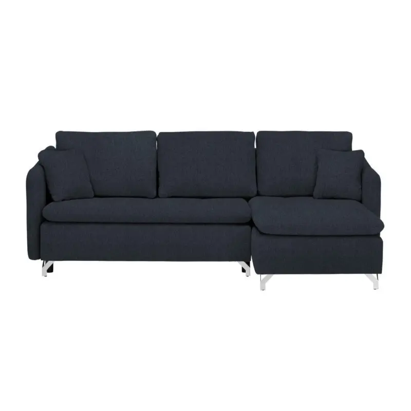 Ecksofa in Struktur Schwarz 223/146 cm