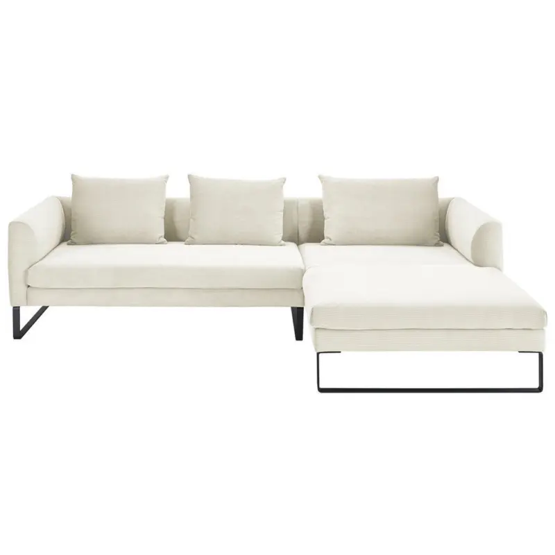 Ecksofa in Cord Wei&szlig; 284/178 cm