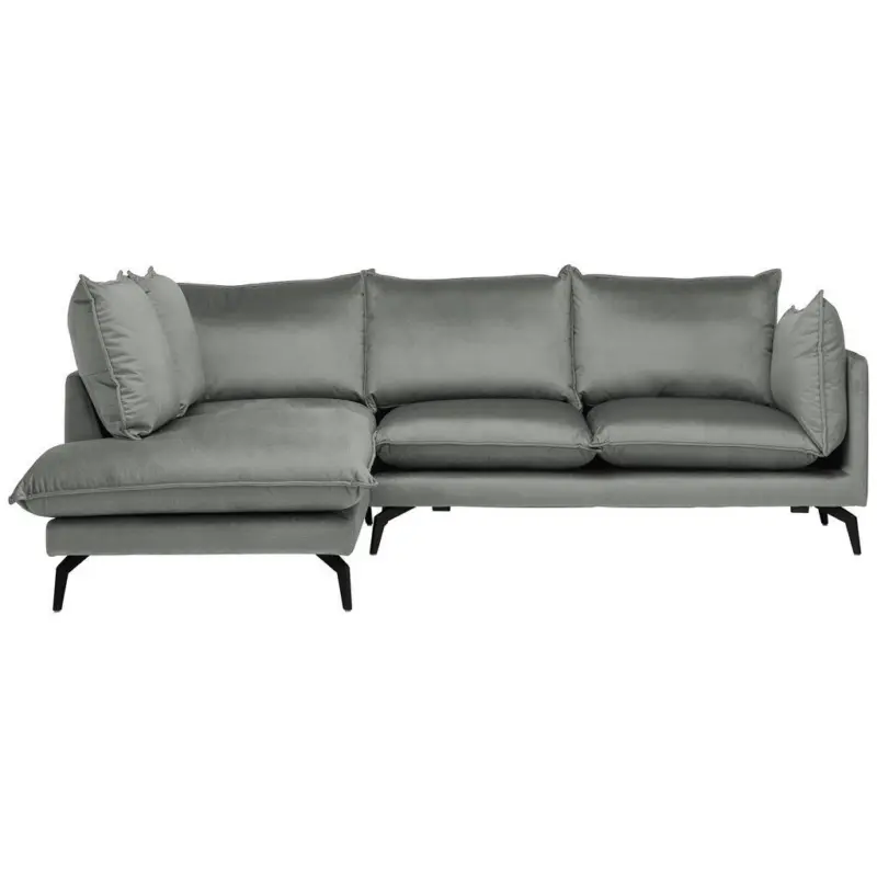 Ecksofa in Samt Grau 200/241 cm