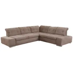Ecksofa in Flachgewebe Braun