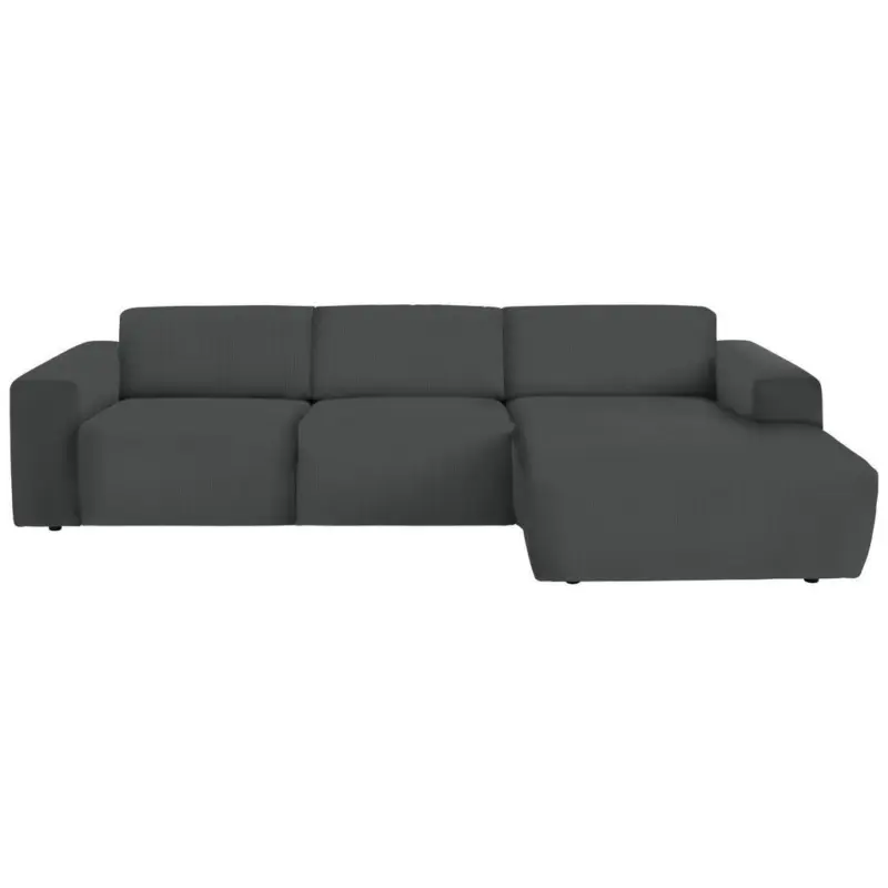Ecksofa in Feincord Anthrazit 301/177 cm