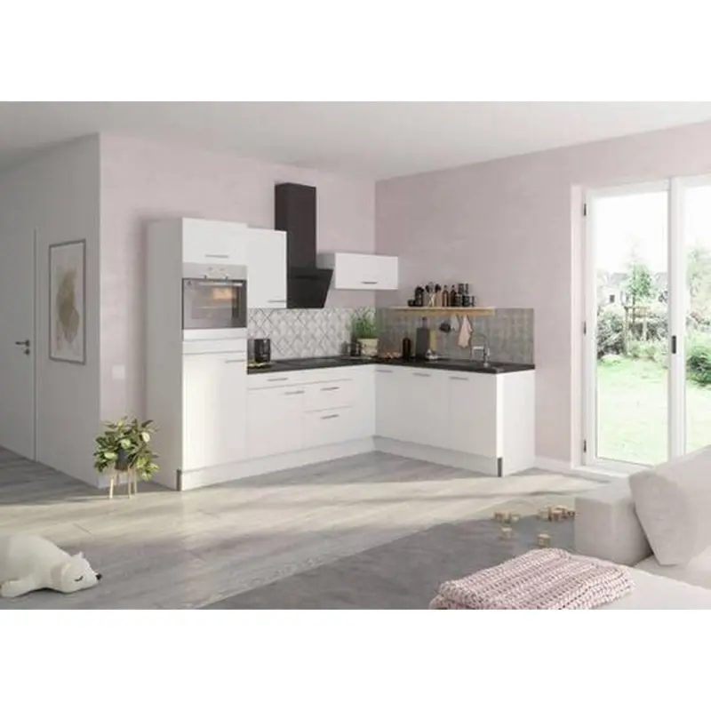 Eckk&uuml;che 270/200 cm in Wei&szlig;