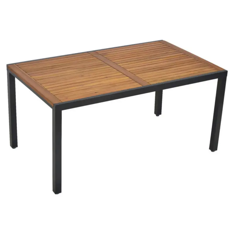 Gartentisch Metall Graphitfarben, Naturfarben rechteckig