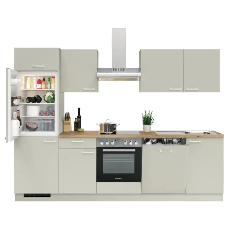 K&uuml;chenblock 280 cm in Hellgrau