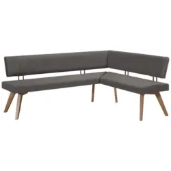 Eckbank 200/190 cm in Dunkelgrau, Wildeiche