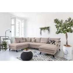 Wohnlandschaft Marselle in Mikrofaser Taupe