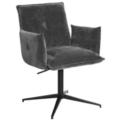 Armlehnstuhl Sitzfl&auml;che 360&deg; drehbar, automatische R&uuml;ckholfunktion Samt