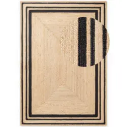 Juteteppich 160/230 cm Jutta Schwarz, Goldbraun