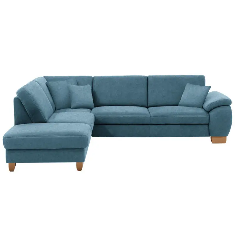 Ecksofa in Mikrofaser Blau 236/286 cm