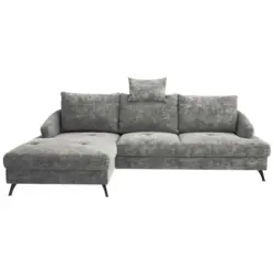 Ecksofa in Webstoff Dunkelgrau