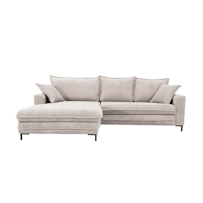 Ecksofa in Cord Creme 174/272 cm