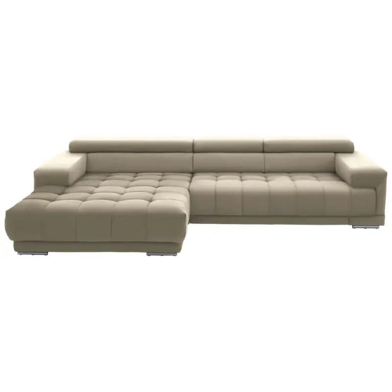 Ecksofa in Mikrofaser Naturfarben 190/335 cm