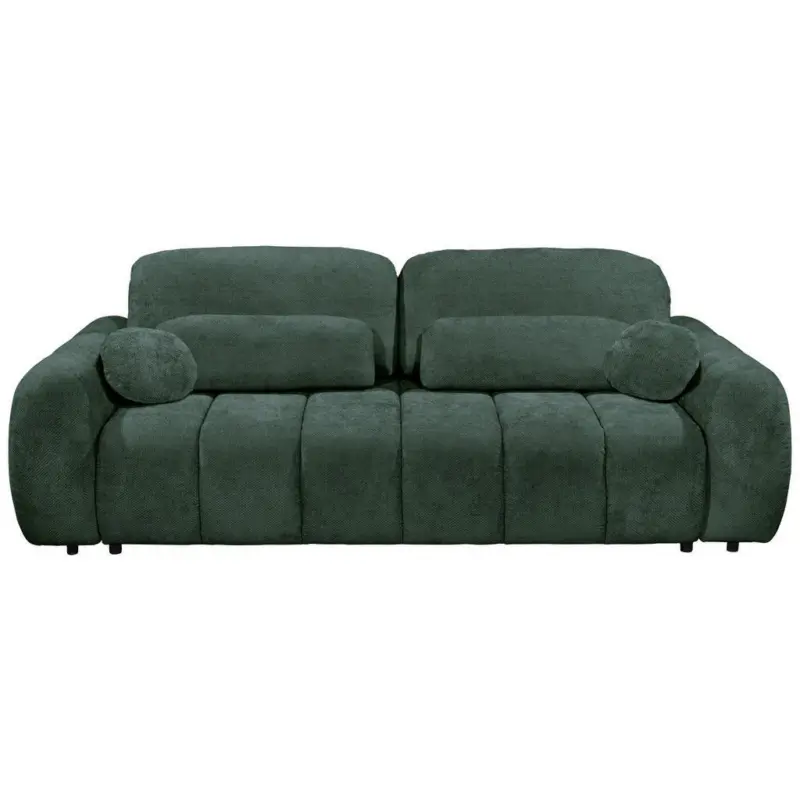 Schlafsofa in Webstoff Dunkelgr&uuml;n