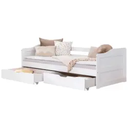 Stauraumbett 90/200 cm in Wei&szlig;