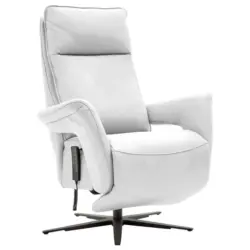 Relaxsessel in Leder Wei&szlig;