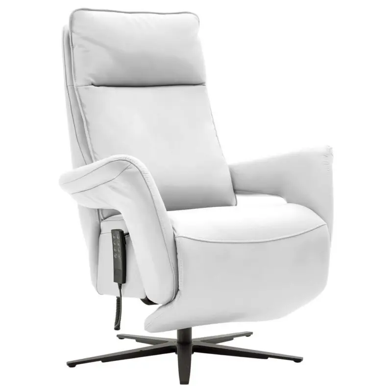 Relaxsessel in Leder Wei&szlig;