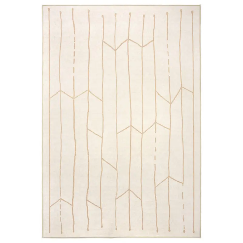 Flachwebeteppich 130/190 cm Living-Tuareg, waschbar Creme, Honig