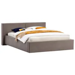 Polsterbett Lattenrost, Bettkasten Taupe 140/200 cm