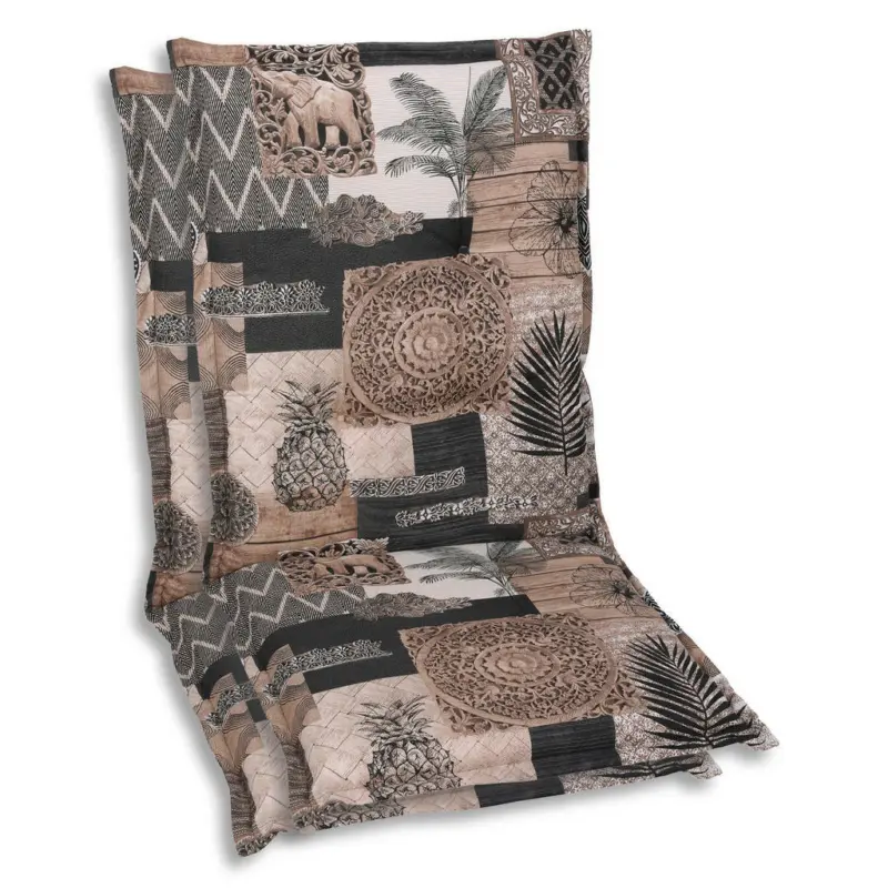 Sesselauflagenset in Beige Federn