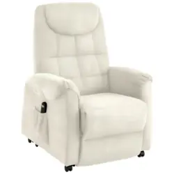 Fernsehsessel in Mikrofaser Wei&szlig;