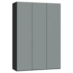 Dreht&uuml;renschrank in Schwarz, Salbeigr&uuml;n