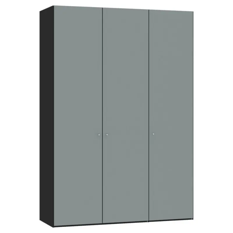 Dreht&uuml;renschrank in Schwarz, Salbeigr&uuml;n