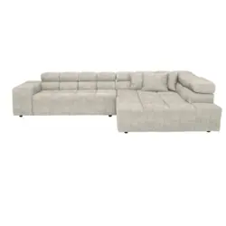 Ecksofa in Velours Creme 317/213 cm