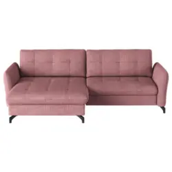 Ecksofa in Flachgewebe, Leinenoptik Rosa 170/242 cm