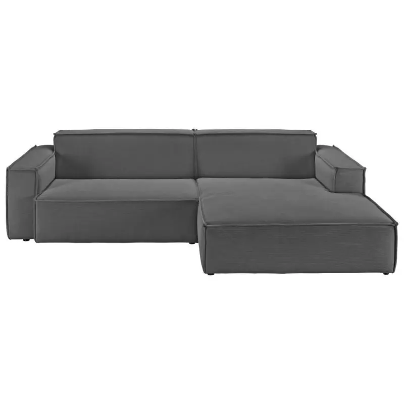 Ecksofa in Feincord Anthrazit 276/168 cm