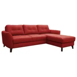 Ecksofa in Lederlook Echtleder Rot