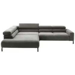 Ecksofa inkl. Funktion in Cord Dunkelgrau 221-224/314-317 cm