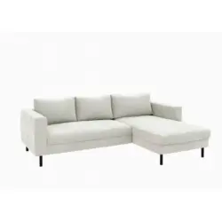 Ecksofa in Struktur Wei&szlig; 232/161 cm
